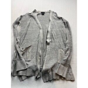 Calvin Klein Jeans Cardigan Sweater Womens Small Gray Knit Open Front Pockets